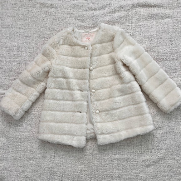 Janie and Jack Other - Brand New Girls Janie and Jack White Faux Fur Kids Coat